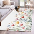 thumbnail image 3 of Spring Watercolor Area&nbsp;Rug 2.7x5ft Wildflower Flower Leaf Botanical Non-Slip&nbsp;Washable Square&nbsp;Rugs Soft Felt Indoor Floor Mat for Bedroom Kitchen Living Room Bathroom, 3 of 9