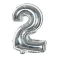 thumbnail image 1 of Lámina Número 2 Globo de Helio Decoración de Banquete de Boda de Cumpleaños Tono Plateado 16' Unique Bargains, 1 of 3