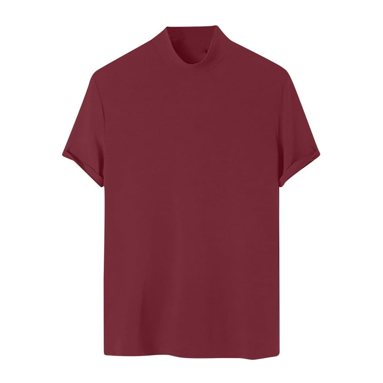 USNSM Men's Fashion Shirts Short Sleeve Mock Turtleneck T-Shirts