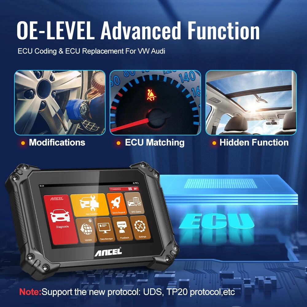 ANCEL V6 OBD2 Scanner, Full System Car Diagnostic Scanner with 15 Reset Service, Active Test, IM-MO Key, ECU/Oil Reset, Bidirectional Diagnostic Tool Code Reader, 2 Years Free Update