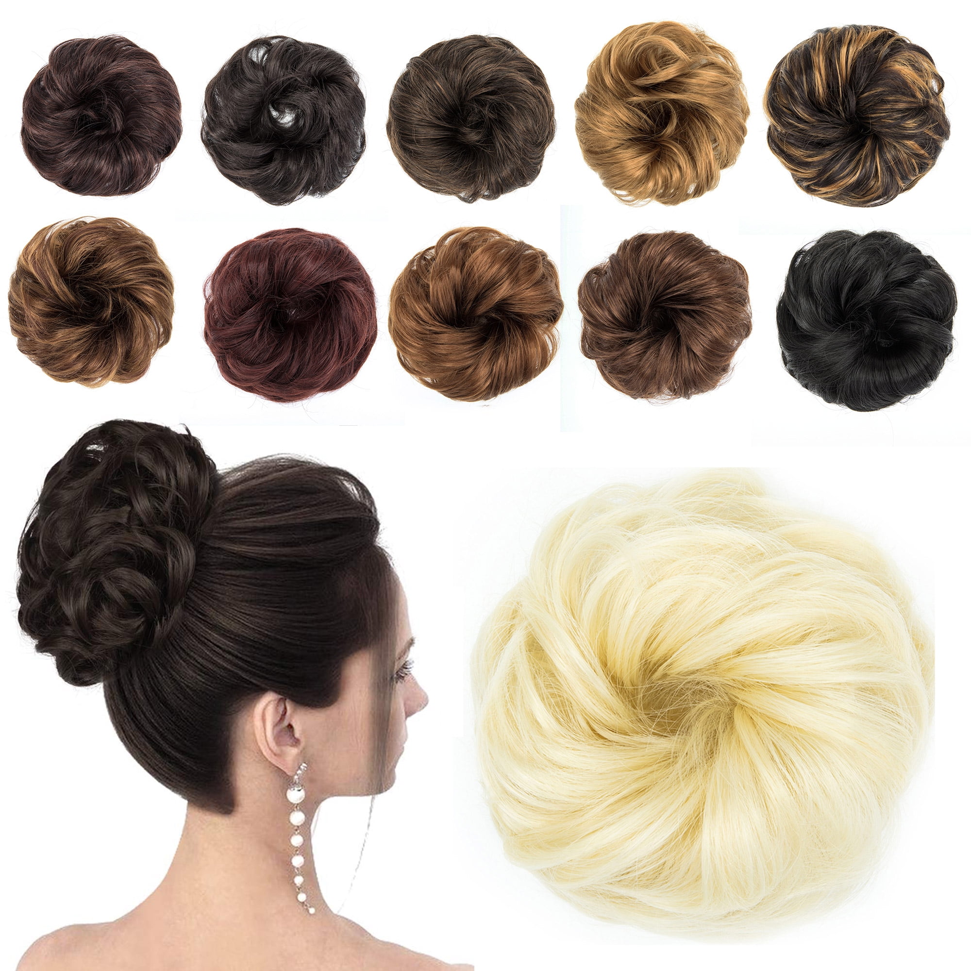 Women Girls Natural Messy Hair Bun Updo Extensions Wrap Curly Hair  Scrunchie Ponytail Hairpieces With Elastic Rubber Band Hairpiece Synthetic  Hair Scrunchies Hair Piece Bun 