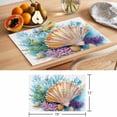 thumbnail image 6 of Coastal Beach Placemats Set of 4 Summer Ocean Colorful Shell Coral Place Mats Indoor Wipeable Table Mats Washable Cloth Dining Table Placemats for Kitchen Holiday Party Home Decor 13x19 Inch, 6 of 9