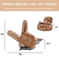 thumbnail image 3 of Power Lift Recliner Chair - Heat and Massage,Recliner Massage Chair,Adjustable Furniture for Back,Legs,PU Leather Electric Lift Chair Designed for The Elderly and People with Mobility impaired, 3 of 6