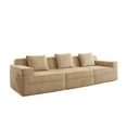thumbnail image 5 of Newest Modular 3 Seat Boneless Sofa, Cloud Sectional Couch,Deep Seat, Modern Modular 3-Seat Sofa Couch,Throw Pillows Corduroy Fabric Camel, 5 of 11
