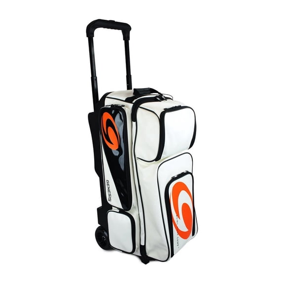 Genesis Carbon Triple Roller Bowling Bag - White/Orange