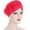 Rose Red, variant on Women Flower Turban Hats - Ruffle Pre tied Headwrap Cap Chemo Beanies Hijab Headscarf for Cancer Patient Hair Loss