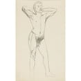 thumbnail image 2 of Adolf Sternschuss 11x14 Gold Ornate Wood Frame and Double Matted Museum Art Print Titled - The Act of a Standing Man Holding His Hands Behind His Head (1908), 2 of 4