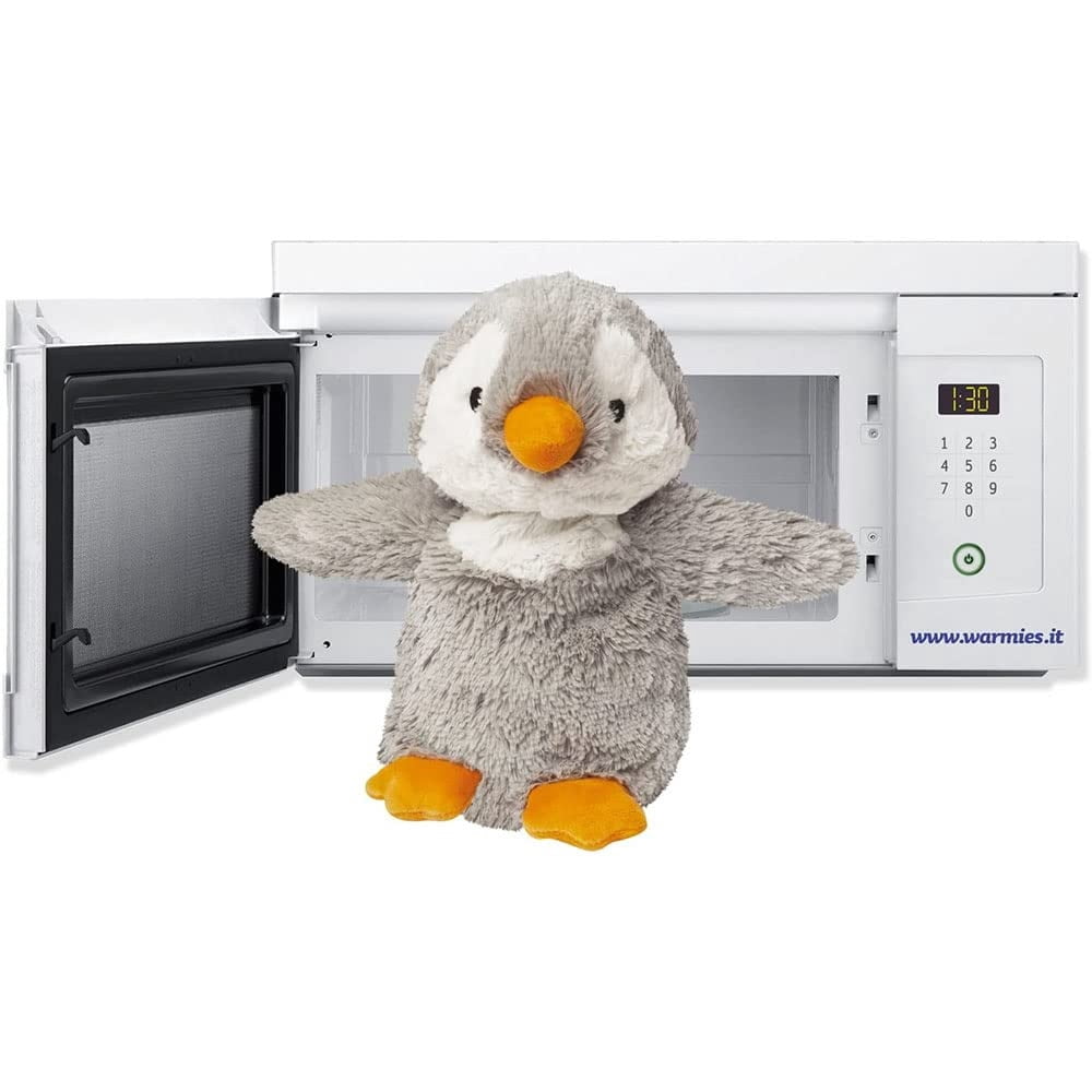 Warmies Gray Penguin Microwavable Weighted Plush, Heated Stuffed Animal for Kids & Adults, Soft Comfort Toy, 1 Count