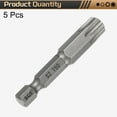 thumbnail image 3 of Uxcell 5pcs T50 Torx Head Screwdriver Bit 1/4" Hex Shank 2" (50mm) Long Magnetic No Hole Tip 6 Point Star Screw Driver, 3 of 7