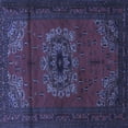 thumbnail image 1 of Ahgly Company Indoor Square Medallion Blue Traditional Area Rugs, 3' Square, 1 of 4