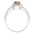 thumbnail image 4 of Clara Pucci 14K White Gold Solid Gold Champagne Halo Anniversary Ring for Women - 1.935 cttw Emerald Cut, 4 of 8