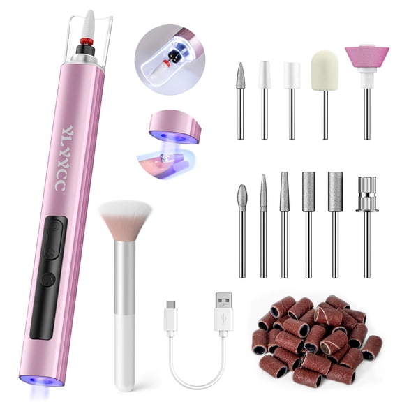 Lima eléctrica inalámbrica YLYYCC para taladro de uñas con lámpara UV recargable