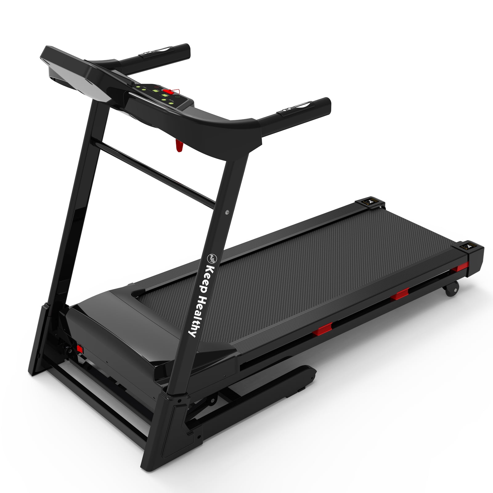 Ambifirner 3.5HP Electric Foldable Treadmill - 330LBS Capacity, Automatic Incline & Shock Absorption, Bluetooth Speaker & APP Control for Home Gym