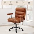 thumbnail image 4 of Erinnyees Home Office Chair with Double Layer Cushion, Comfy Desk Chair with Removable Armrests&Smooth Wheels,Adjustable Rolling Swivel Computer Chair for Study,Bedroom, Camel, 4 of 8