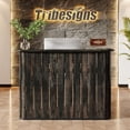 thumbnail image 2 of Finmind 63" U-Shaped Reception Desk with Counter, Modern Front Desk with Private Panel for Salon, Lobby, Retail Store, Office, Dark Grey, 2 of 6