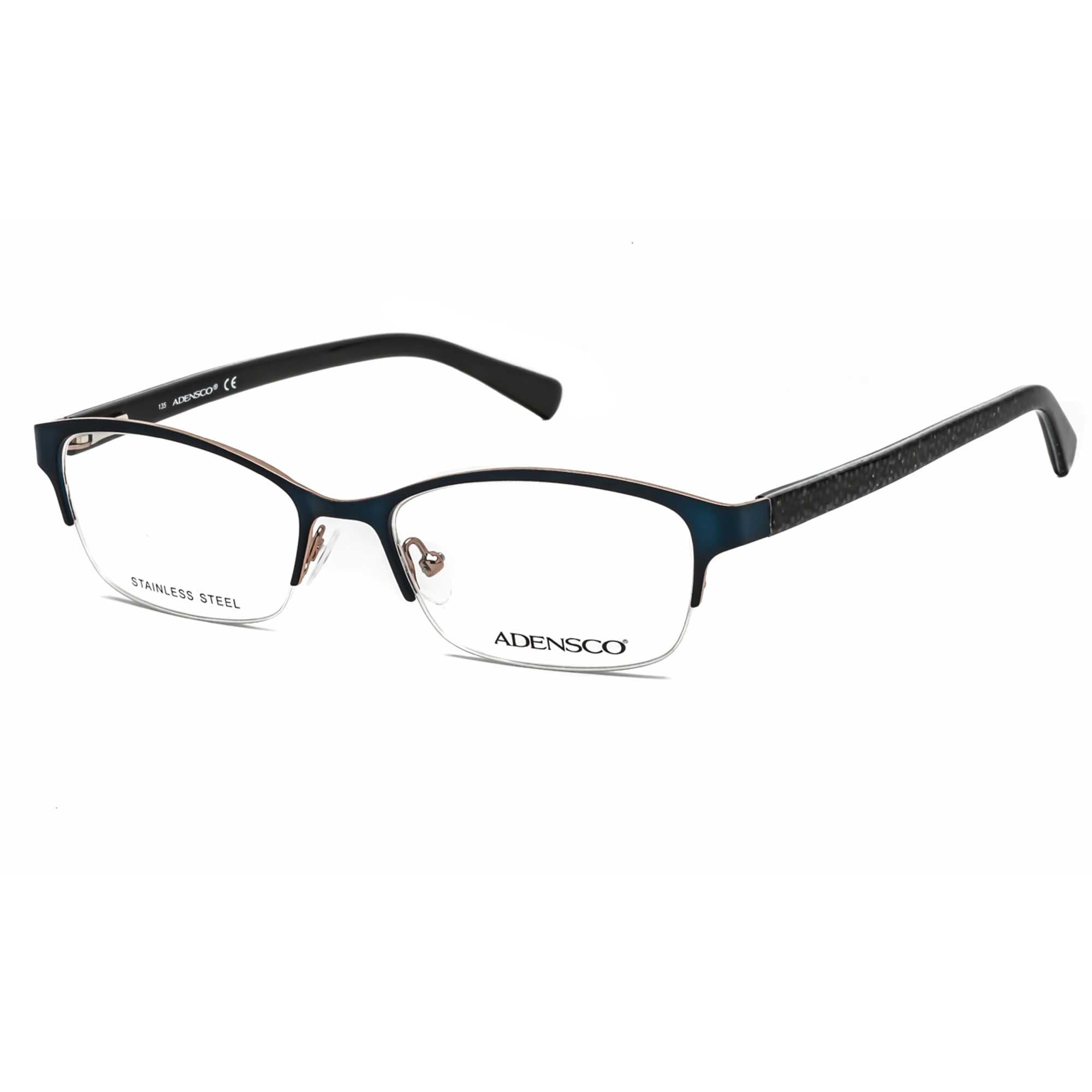 Adensco Ad 200 0DA4 00 Women's Satin Navy Half Rim Eyeglasses