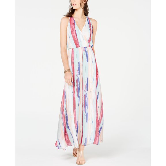 INC International Concepts Petite Rainbow Maxi Dress Sunrise Horizon PL