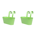thumbnail image 1 of Macetas colgantes de metal FLhrweasw macetero para barandilla valla balcón verde, 1 of 5