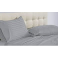 thumbnail image 2 of King Size 500-Thread-Count 4-PCs Bed Sheet Set, Luxury Egyptian Cotton Sheet Set – Soft, Durable & Breathable Bedding, Fits Mattress Upto 13-15" Deep Pocket, Stripe Silver Grey, 2 of 6
