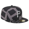 thumbnail image 3 of Men's New Era Black Pittsburgh Pirates Logo Fracture 59FIFTY Fitted Hat, 3 of 6