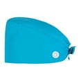 thumbnail image 2 of Button-Back Unisex Solid Scrub Cap - Adjustable Tie-Back Surgical Hat for Nurses, Dentists & Technicians, Breathable Cotton Work Cap with Matte Finish, Professional Medical Headwear Sky Blue, 2 of 3