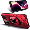 thumbnail image 2 of Nagebee Phone Case Compatible for Boost Mobile Celero 5G Plus 7.0" (2023) with Tempered Glass Screen Protector, Full-Body Protective [Military-Grade] Magnetic Car Mount Ring Holder Durable (Red), 2 of 6