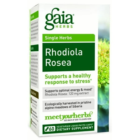 Gaia Herbs Rhodiola Rosea Vegetarian Liquid Phyto-Caps, 60