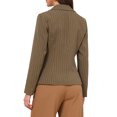 thumbnail image 3 of INSPIRE CHIC Pinstripe Blazers for Women Notched Lapel Long Sleeve Office Work Business Suit Jackets Striped Blazer with Pockets XS Dark Brown Stripes, 3 of 6