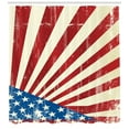 thumbnail image 3 of American Shower Curtain, Old Distressed Flag Image Independence Day 4th of July Themed Print, Fabric Bathroom Set with Hooks, 69W X 84L Inches Extra Long, Red Ivory and Navy Blue, by Ambesonne, 3 of 3