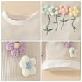 thumbnail image 2 of OBEEII Summer 2 Piece Outfits for Baby Little Girls Beige Pullover Top with Pants Comfy Waffle Short Sleeve T Shirt Baby Clothes for 9M-4T, 2 of 6