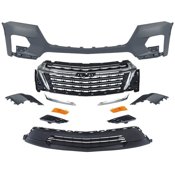 Front Bumper Cover Grille Assembly Kit For 2022 2023 2024 Chevrolet Traverse