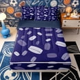thumbnail image 2 of Erosebridal Pastel Hockey Puck Print Zipper Queen Comforter Set with Fitted Sheet and 2 Pillowcases,Gradient Disc Dark Blue Background Accent Zipper Bedding Set,4 Pieces,Navy Blue Reversible, 2 of 6