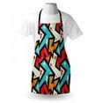 thumbnail image 3 of Abstract Apron Graphic Arrow Pattern with Grunge Effect Funky Psychedelic Colorful Zigzag Artwork, Unisex Kitchen Bib Apron with Adjustable Neck for Cooking Baking Gardening, Multicolor, by Ambesonne, 3 of 3