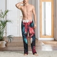 thumbnail image 5 of Uemuo Red Flame Wolf Head Pattern Men's Wide Leg Palazzo Lounge Pants with Pockets Light Weight Loose Comfy Casual Pajama Pants-Medium, 5 of 9