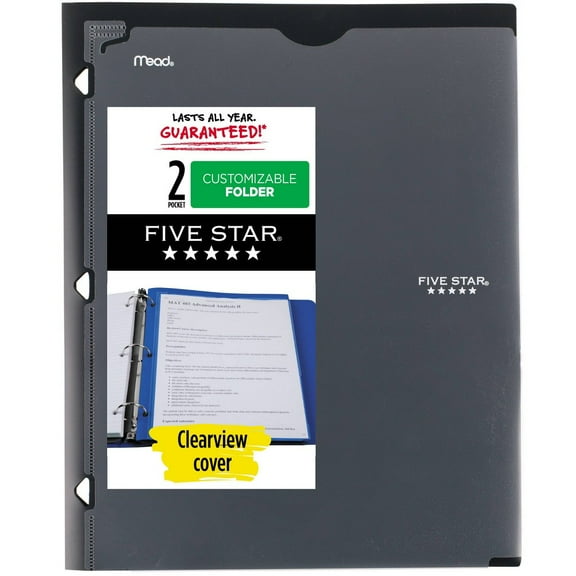 Five Star Poly Customizable Portfolio Black