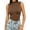 Sleeveless-Coffee, variant on Mock Turtleneck for Women Fitted Sleeveless Tops Tight Shirts Tees