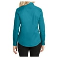 thumbnail image 2 of Womens Long Sleeve Easy Care Cotton/Polyester Shirt Teal Green XS, 2 of 6