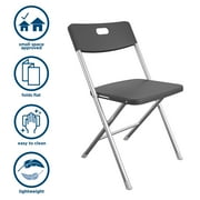 Mainstays Resin Seat & Back Folding Chair, Black, 4-Pack