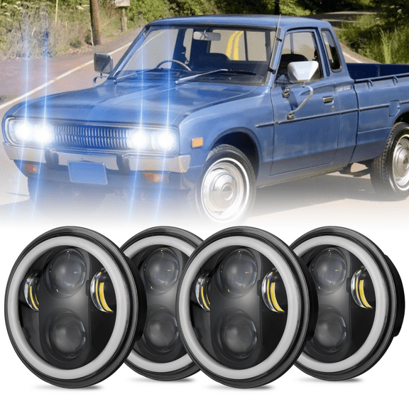 For Datsun 620 1975-1979 5-3/4" 5.75 Inch Round LED Headlights High Low Beam DRL