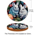 thumbnail image 3 of Animal 6pcs Round Coasters Set, Microfiber Leather Drink Coasters, 11x11 cm/4.3x4.3 in, Heat- Cup Coasters for Tabletop, 3 of 6