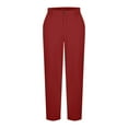 thumbnail image 7 of OGLCCG Men Straight Leg Chinos Pants Summer Outdoor Hiking Pants Elastic Waist Casual Solid Trousers with Pockets,M,Wine, 7 of 7