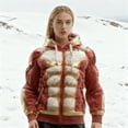 thumbnail image 2 of Men's Fuzzy Sherpa Pullover Hoodie 3D Printed Long Sleeve Sport Pocket Military Hoodies Winter Gym Hooded Sweatshirts Red XXL, 2 of 5