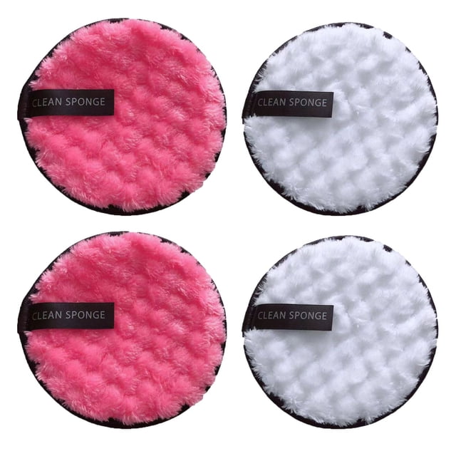 Dinheiro 4 piezas de fibra de algodón desmaquillante suave y agradable para la piel lavado de cara patrón de piña desmaquillante algodón en polvo puff, estilo: estilo3;