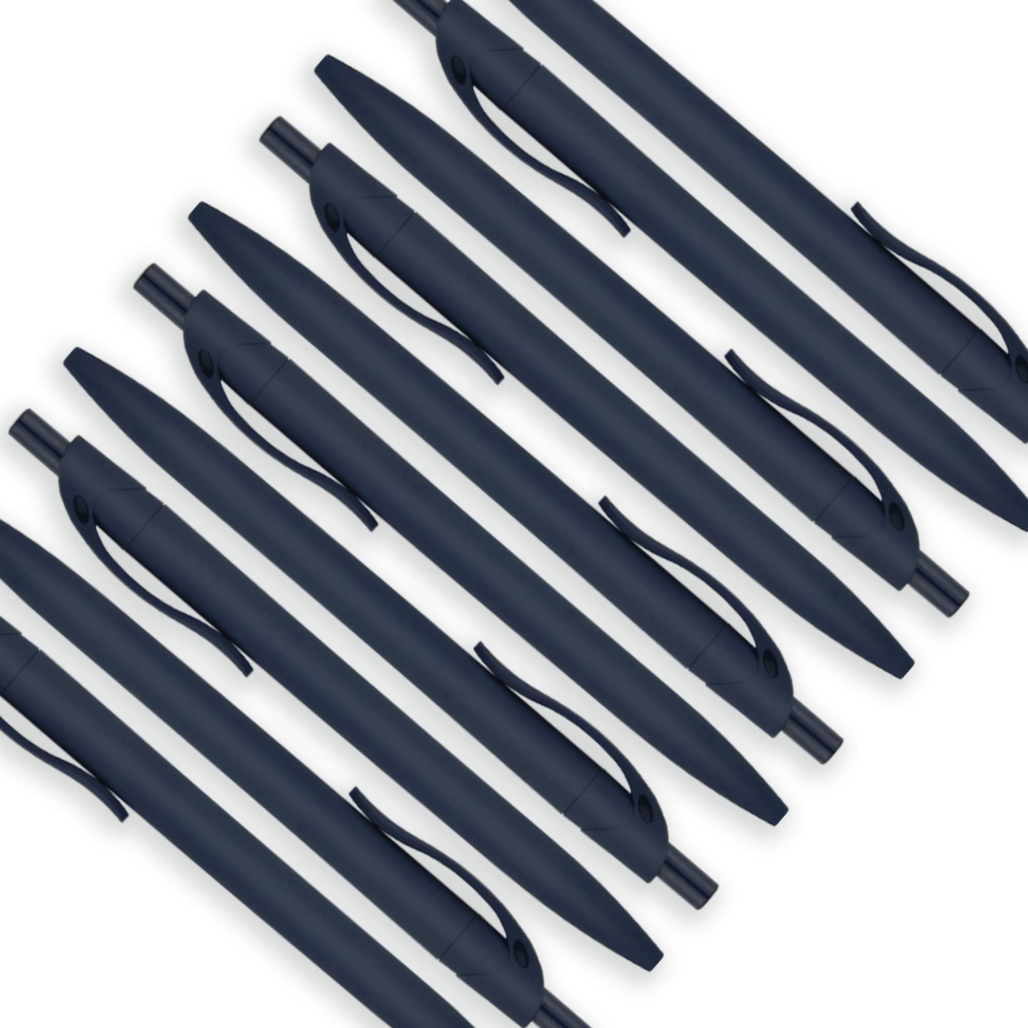 100 Pack No Bleed Blue Click Pens  Wholesale Retractable Ballpoint Medium Point Smooth Ink 1.0mm Black