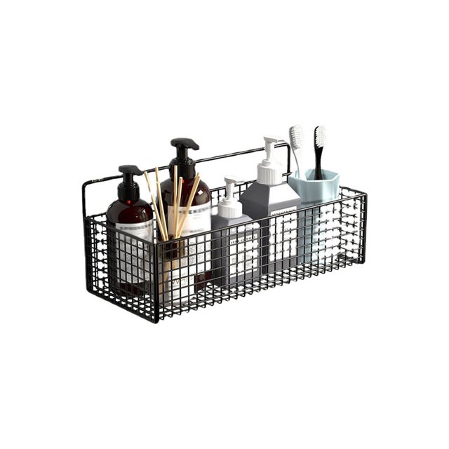 Injueey Estante para toallas de baño y ducha, estante de hierro para cocina sin perforaciones, juguetes, estantes para cosméticos, cesta Almacenamiento y organización del hogar Una sola capa grande