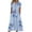 Blue, variant on ICHUANYI Womens Dress Fashion Casual Loose Butterfly Print V Neck Short Sleeve Button Pockets Long Dresses