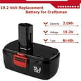 thumbnail image 2 of 2 Pack 19.2V Ni-Mh C3 Replacement Battery with Charger, Compatible with Craftsman 19.2 Volt Battery 315.115410 315.11485 130279005 1323903 120235021 11375 11376 Cordless Power Tools(Charger Included), 2 of 8