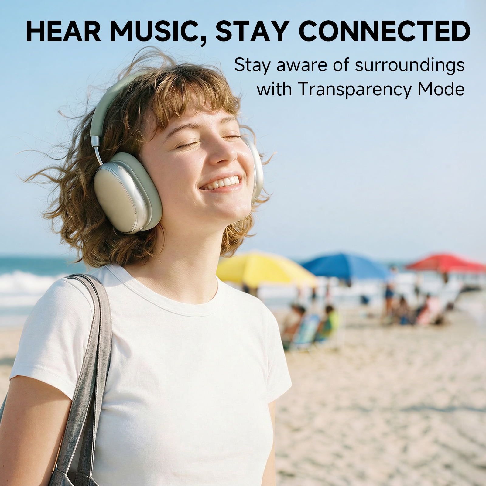 FOFUN NC95 Wireless Over Ear Headphones, Hybrid Active Noise Cancelling, Bluetooth 6.0 with Knob Control, 65H Playtime, App EQ Control, Hi-Res Audio, Comfort Fit for Travel and Workout