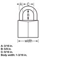 thumbnail image 4 of Solid-Brass Keyed Padlocks, Black, 4-Pack, 1-3/16 In. - 131Q, 4 of 5