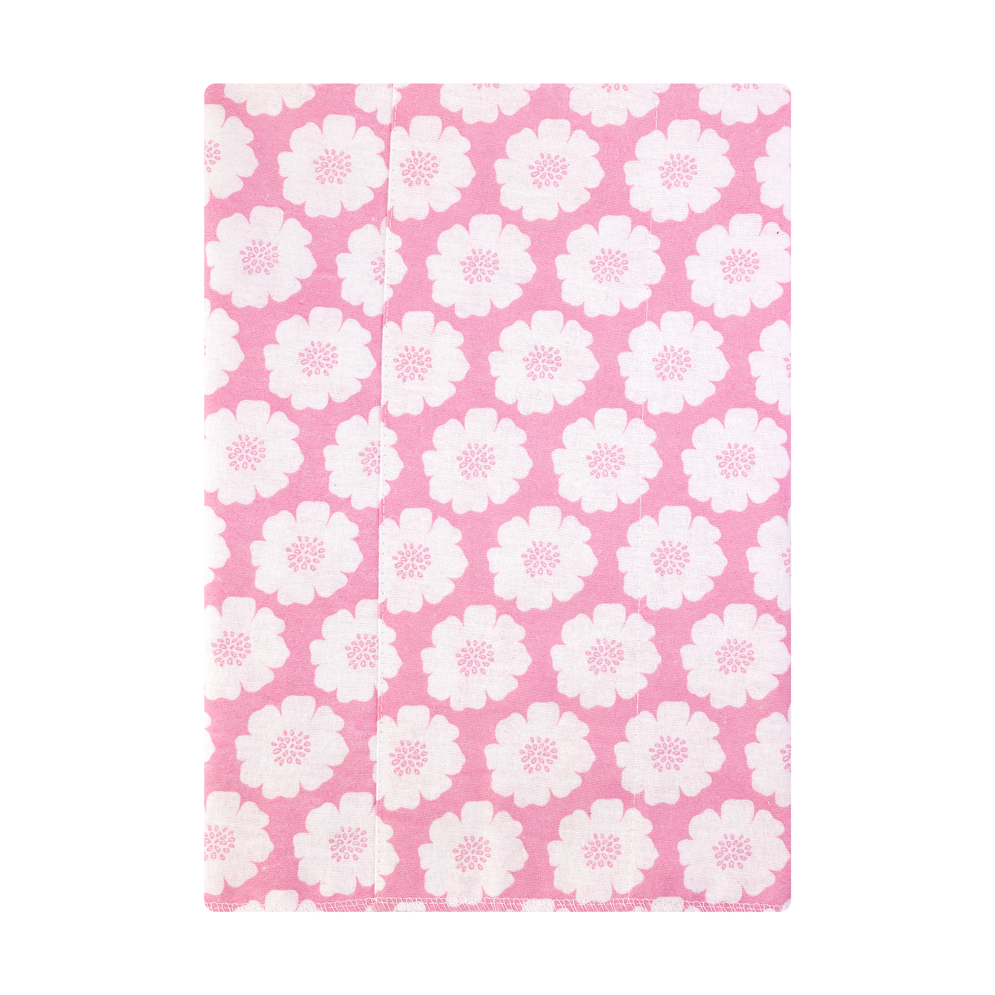 Hudson Baby Infant Girls Cotton Flannel Burp Cloths 4-Pack, Pink Daisies, One Size
